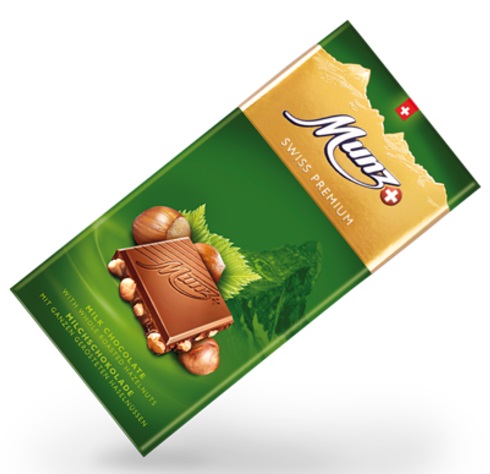 Молочный шоколад MUNZ с обжаренным фундуком, 10шт*100г