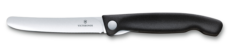 Нож для овощей VICTORINOX SwissClassic, складной, лезвие 11 см прямое, чёрный