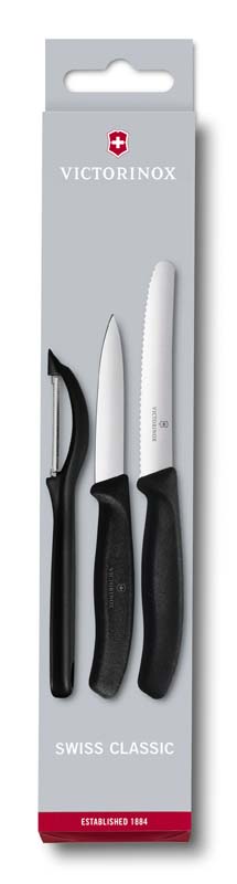Набор ножей Victorinox Swiss Classic (6.7113.31) для овощей черный (3шт. в наборе) блистер Набор ножей Victorinox Swiss Classic (6.7113.31) для овощей черный (3шт. в наборе) блистер