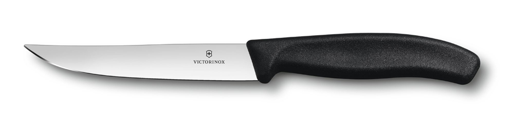 Нож для стейка и пиццы VICTORINOX SwissClassic "Gourmet", лезвие из нержавеющей стали 12 см, чёрная пластиковая рукоять