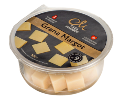 Грана Марго, кубики, твердый, 40% жирности, 100 г 