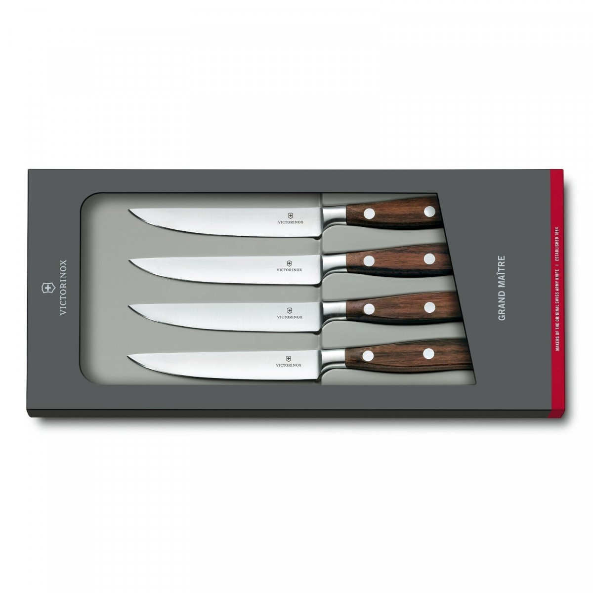 Набор Victorinox кухонный Grand Maitre Steak, 4 предмета, дерево, подарочная коробка