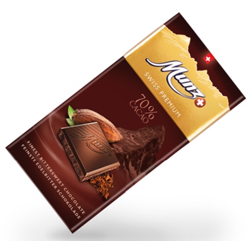 Горький шоколад MUNZ 70% какао, 12шт*100г Горький шоколад MUNZ 70% какао, 12шт*100г