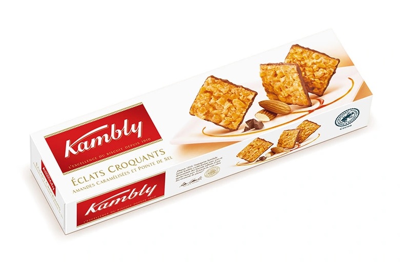 Печенье Kambly "Eclats Croquants" с миндалем и молочным шоколадом, 90г*12шт