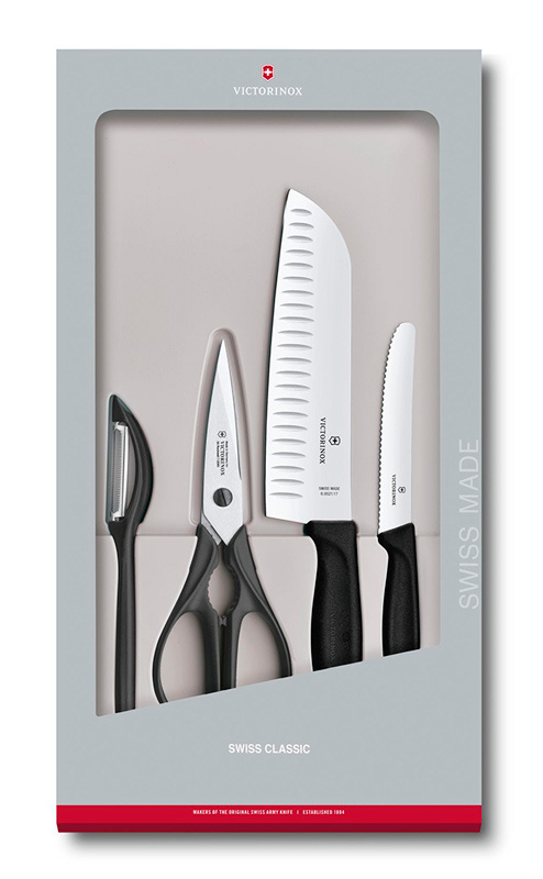 Набор Victorinox кухонный, 4 предмета, черный (подарочная упаковка)
