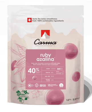 Рубиновый шоколадный кувертюр Ruby Azalina 40%, 1.5кг Рубиновый шоколадный кувертюр Ruby Azalina 40%, 1.5кг