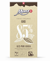 Горький шоколад MUNZ Organic 85% какао, 12шт*100г
