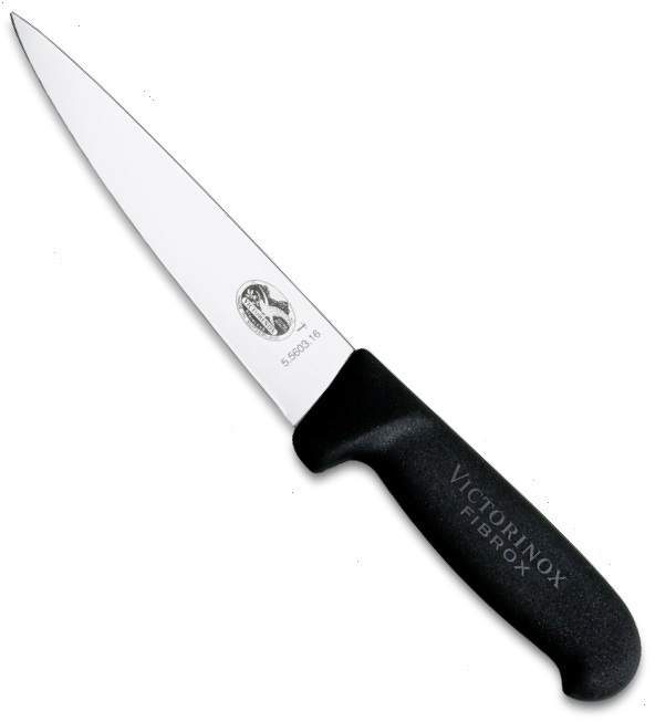Нож Victorinox для разделки мяса "Fibrox", лезвие 16 см, черный