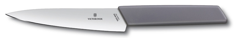 Нож Victorinox разделочный, лезвие 15 см, серый/сиреневый