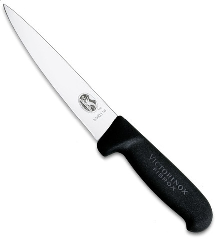 Нож Victorinox для разделки мяса "Fibrox", лезвие 18 см, черный
