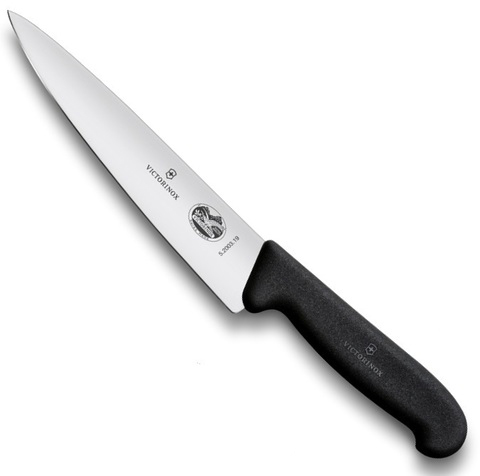 Нож Victorinox разделочный "Fibrox", лезвие 15 см, черный
