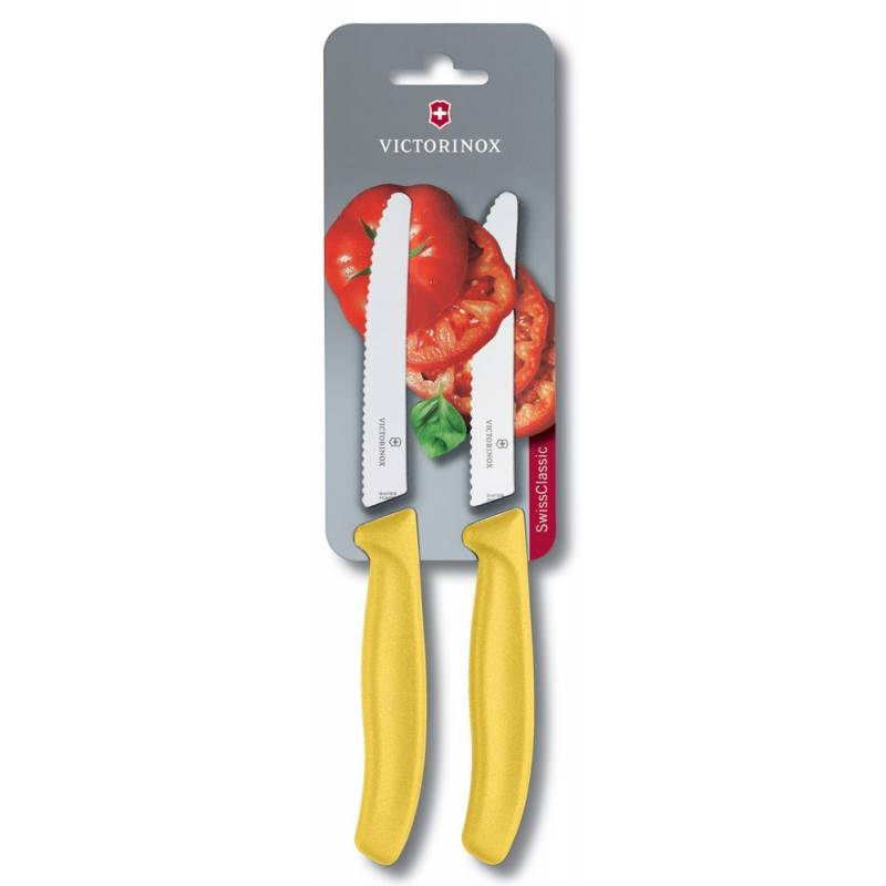 Набор ножей Victorinox Swiss Classic (6.7836.L118B) столовый заточка: серрейторная желтый (2шт. в наборе) 110мм блистер