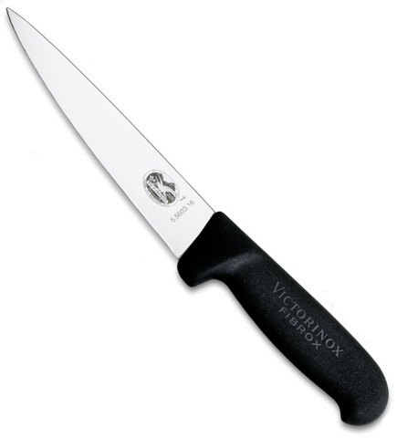 Нож Victorinox для разделки мяса "Fibrox", лезвие 18 см, черный