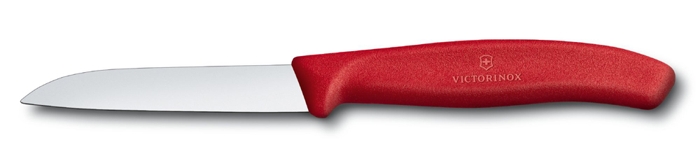 Нож для овощей VICTORINOX SwissClassic, лезвие из нержавеющей стали 8 см, красная пластиковая рукоять
