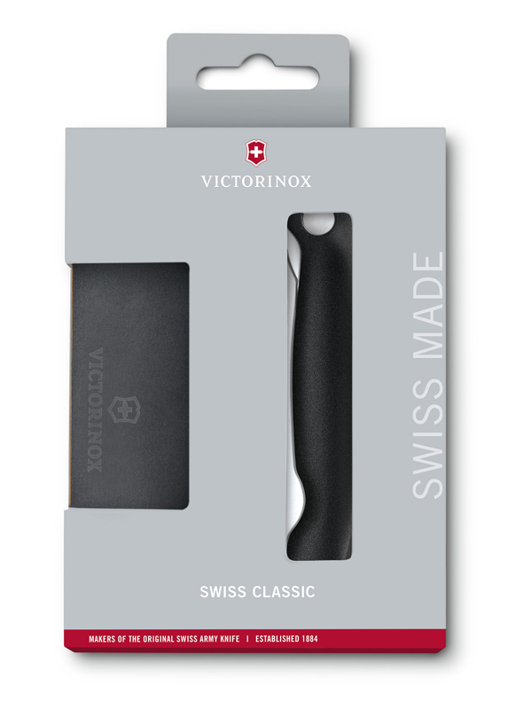 Набор VICTORINOX Swiss Classic: складной нож для овощей и разделочная доска, чёрная рукоять Набор VICTORINOX Swiss Classic: складной нож для овощей и разделочная доска, чёрная рукоять