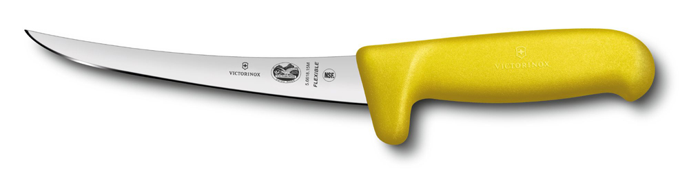 Нож обвалочный VICTORINOX Fibrox, супергибкое лезвие из нержавеющей стали 15 см, жёлтая пластиковая рукоять