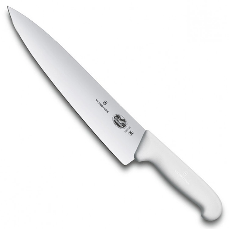 Нож разделочный VICTORINOX Fibrox, 25 см, лезвие из нержавеющей стали, белая пластиковая рукоять