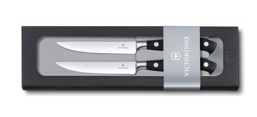 Набор ножей Victorinox Forged (7.7242.2W) для стейка заточка: серрейторная черный (2шт. в наборе) подарочная коробка