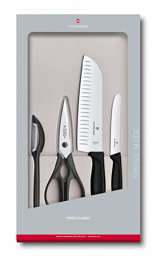 Набор Victorinox кухонный, 4 предмета, черный (подарочная упаковка) Набор Victorinox кухонный, 4 предмета, черный (подарочная упаковка)