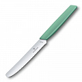 Нож столовый VICTORINOX Swiss Modern, волнистое лезвие 11 см с закруглённым кончиком, мятно-зелёный Нож столовый VICTORINOX Swiss Modern, волнистое лезвие 11 см с закруглённым кончиком, мятно-зелёный