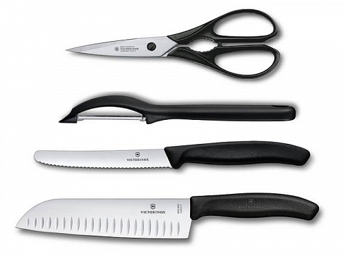 Набор Victorinox кухонный, 4 предмета, черный (подарочная упаковка) Набор Victorinox кухонный, 4 предмета, черный (подарочная упаковка)