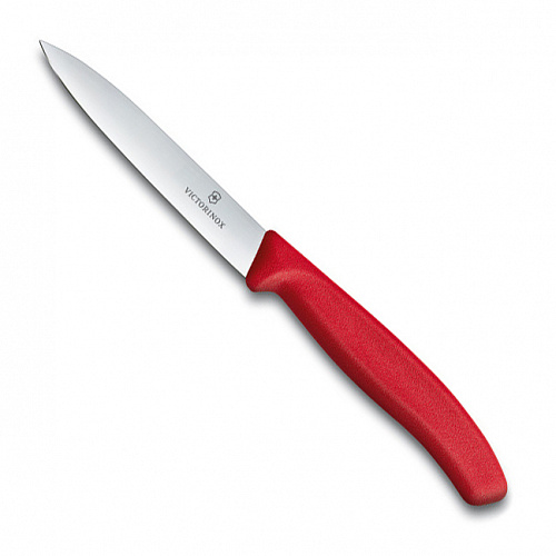 Нож Victorinox Swiss Classic для овощей и фруктов, лезвие 10 см прямое, красный Нож Victorinox Swiss Classic для овощей и фруктов, лезвие 10 см прямое, красный